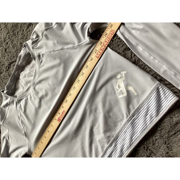 Lululemon Womens Striped Long Sleeve Pullover T-Shirt Light Blue Gray - Picture 4 of 9